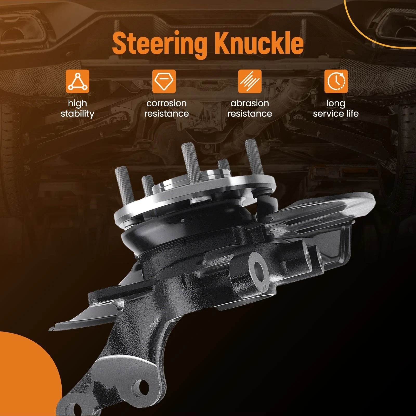 Pair Front Steering Knuckles Wheel Hub Bearing for Hyundai Elantra (2007–2012)