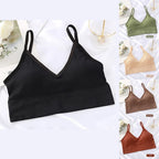Womens Vest Style Bra High Elasticity Breathable Halter Top Without Underwire