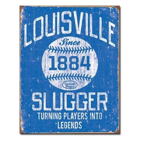 Vintage Replica Tin Metal Sign for Louisville Slugger Baseball Bat (1884)