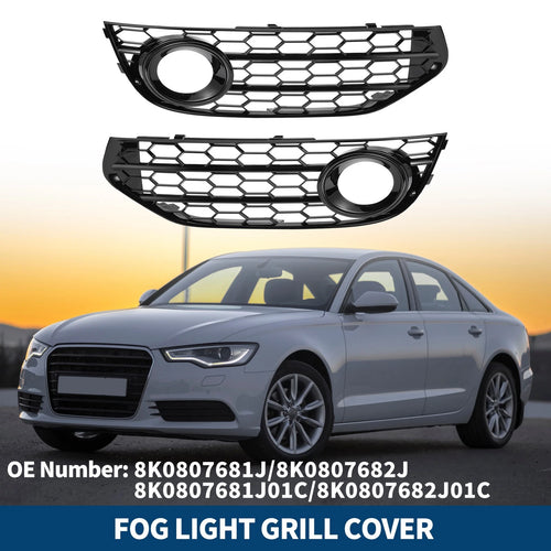 1 Pair Fog Light Grills for Audi A4 B8 (2009–2015) No. 8K0807681J/8K0807682J