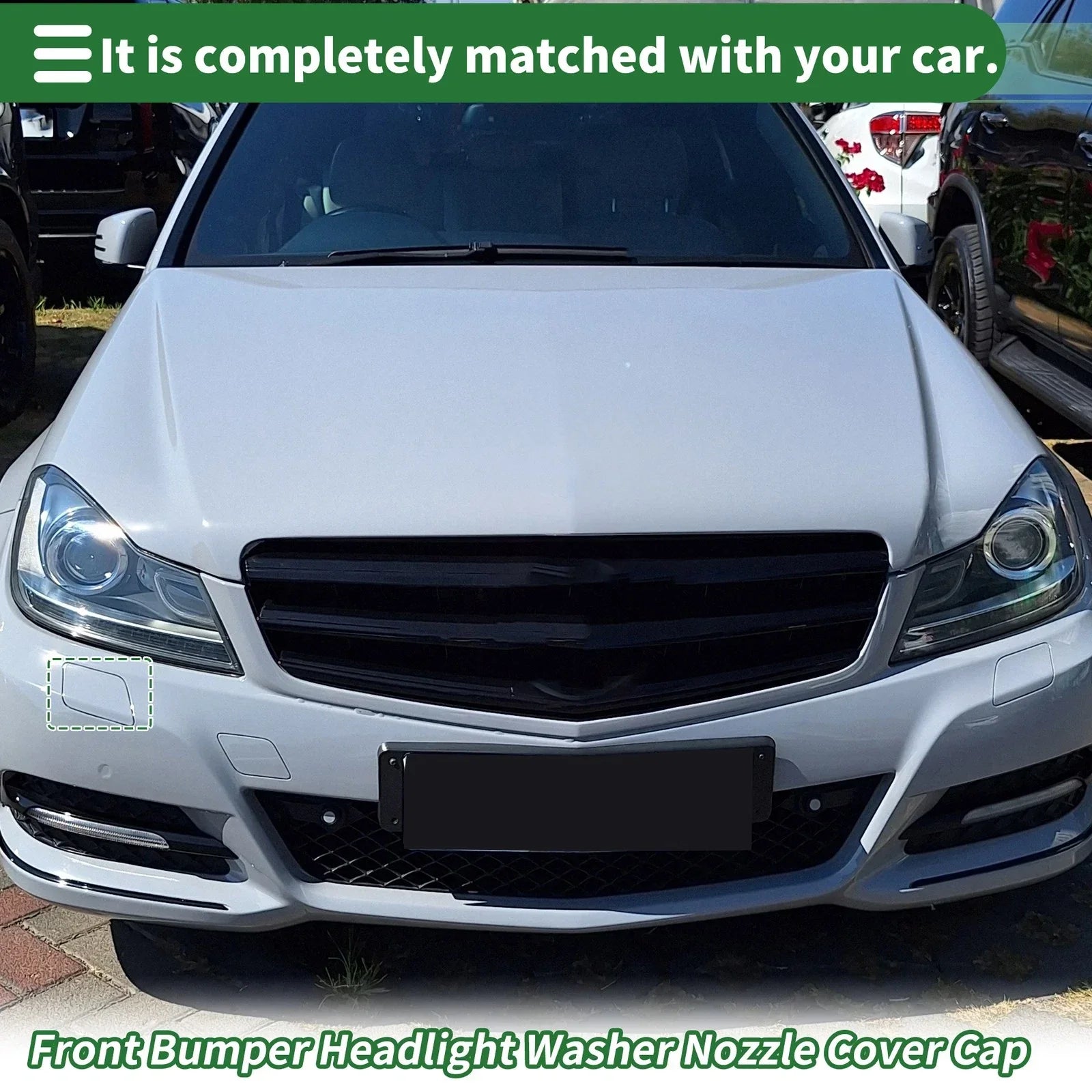 Front Right Side Bumper Headlight Washer Nozzle Cover for Mercedes-Benz