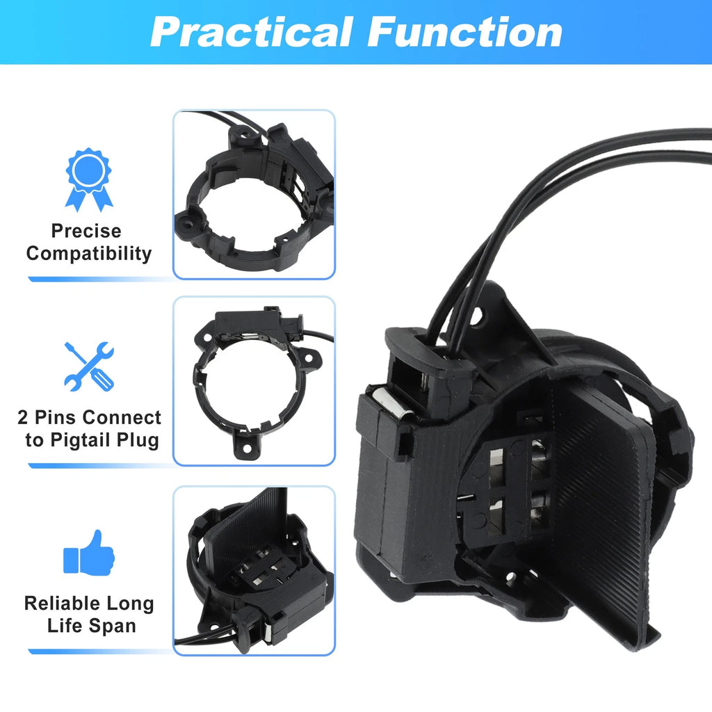 H7 Headlight Bulb Socket Adapter Wiring Kit for VW Golf GTI, Passat (2006–2019)