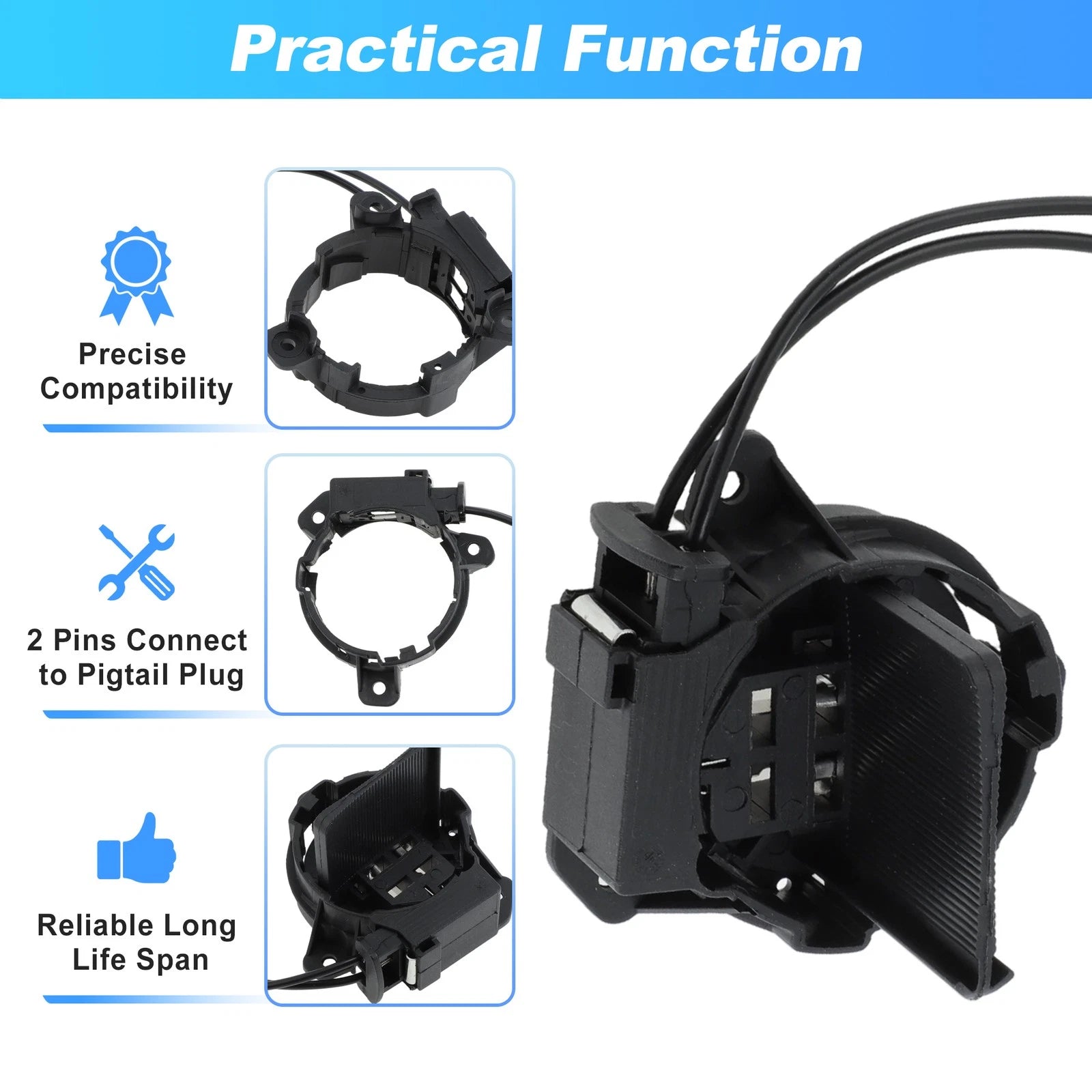 H7 Headlight Bulb Socket Adapter Wiring Kit for VW Golf GTI, Passat (2006–2019)