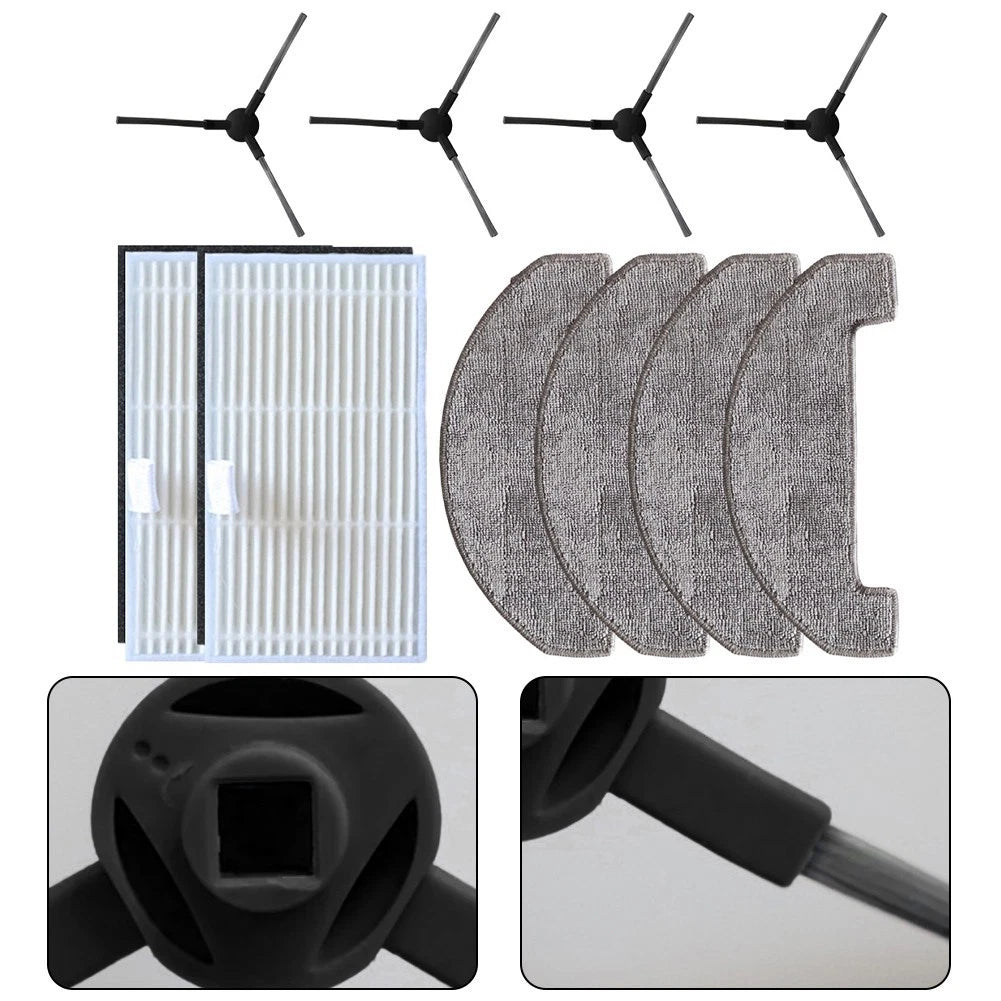 Vacuum Side Brush HEPA Filter Mop Pads for MOVA S800, Trouver E20