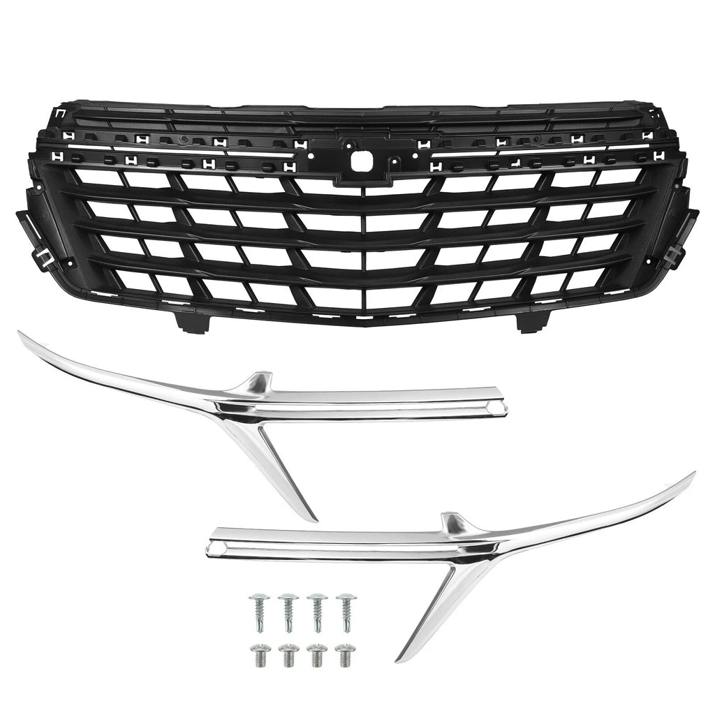 Front Bumper Upper Grille with Chrome Trim for Chevrolet Equinox (2022–2024)