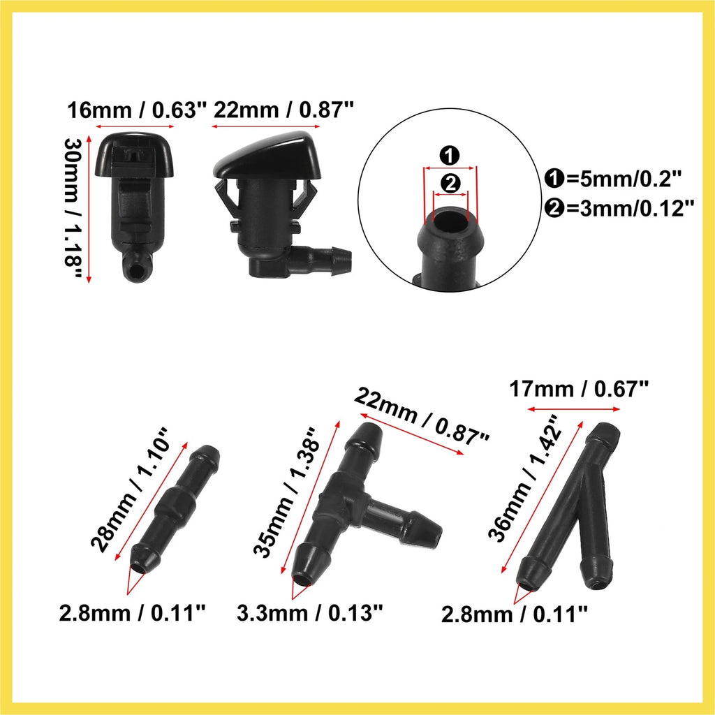 Front Windshield Washer Nozzles Kit for Ford Focus (2008–2009) 8S4Z17603AA