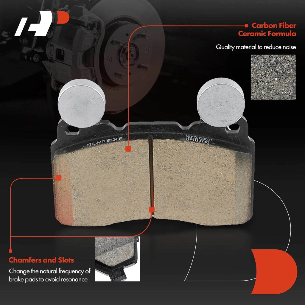 Set of 4 Front Ceramic Brake Pads for Chevrolet Camaro Corvette Cadillac CTS (2010–2015)