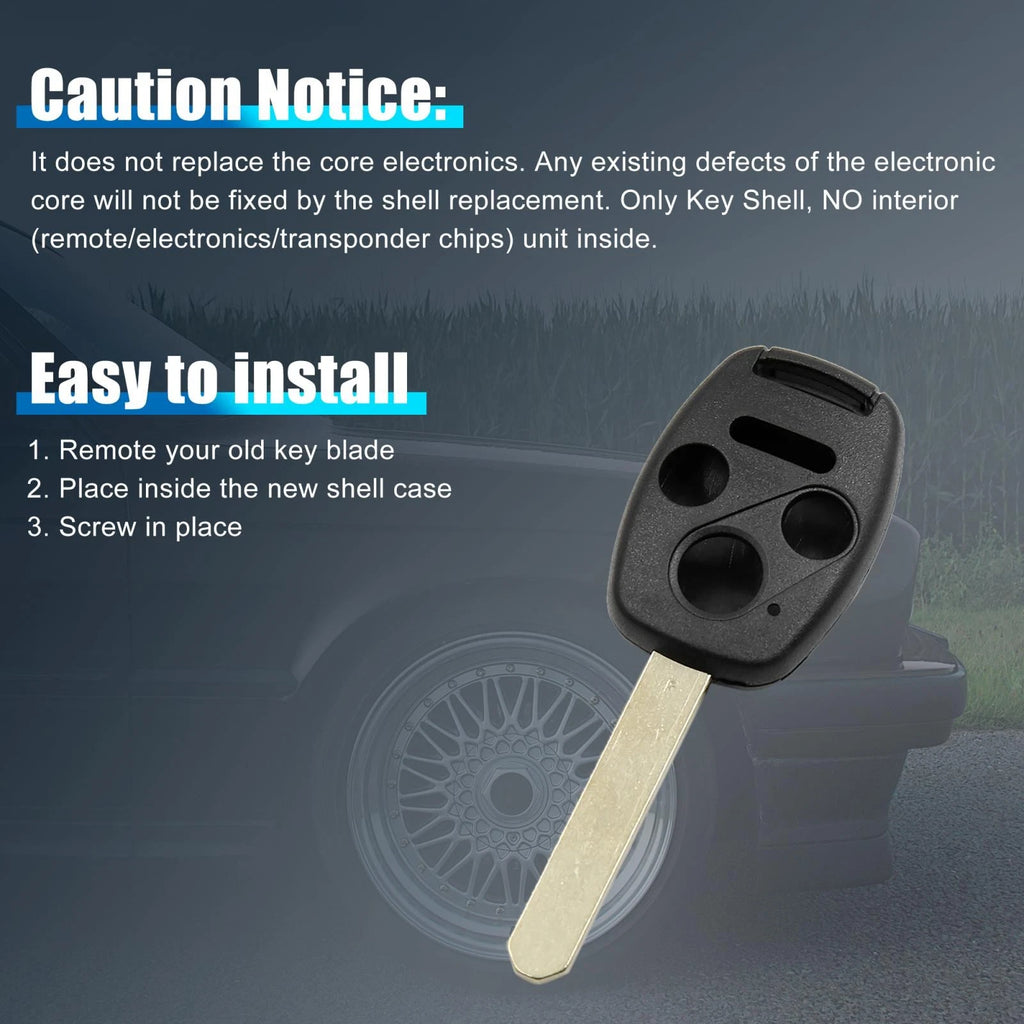 Car Key Shell Case OUCG8D-380H-A for Honda Accord (2003–2007) 4 Buttons Black