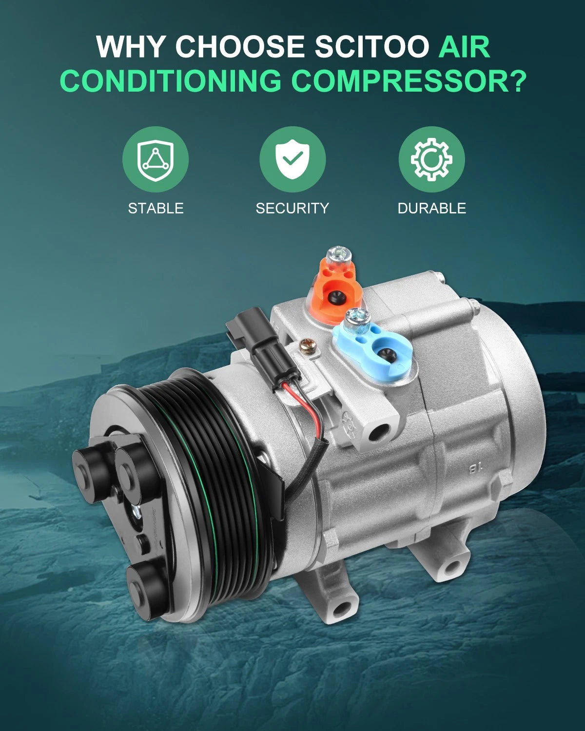 A/C Compressor & Clutch for Ford F-250/F-350/F-450 Super Duty (2011–2016)