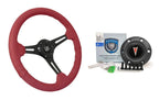 Steering Wheel Cover 6 Hole Slotted Black Leather for Pontiac (1969–1970)