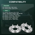 Set of 4 Wheel Spacers 1" Thick 6x5.5 12x1.25 for Nissan Armada (2005–2015)