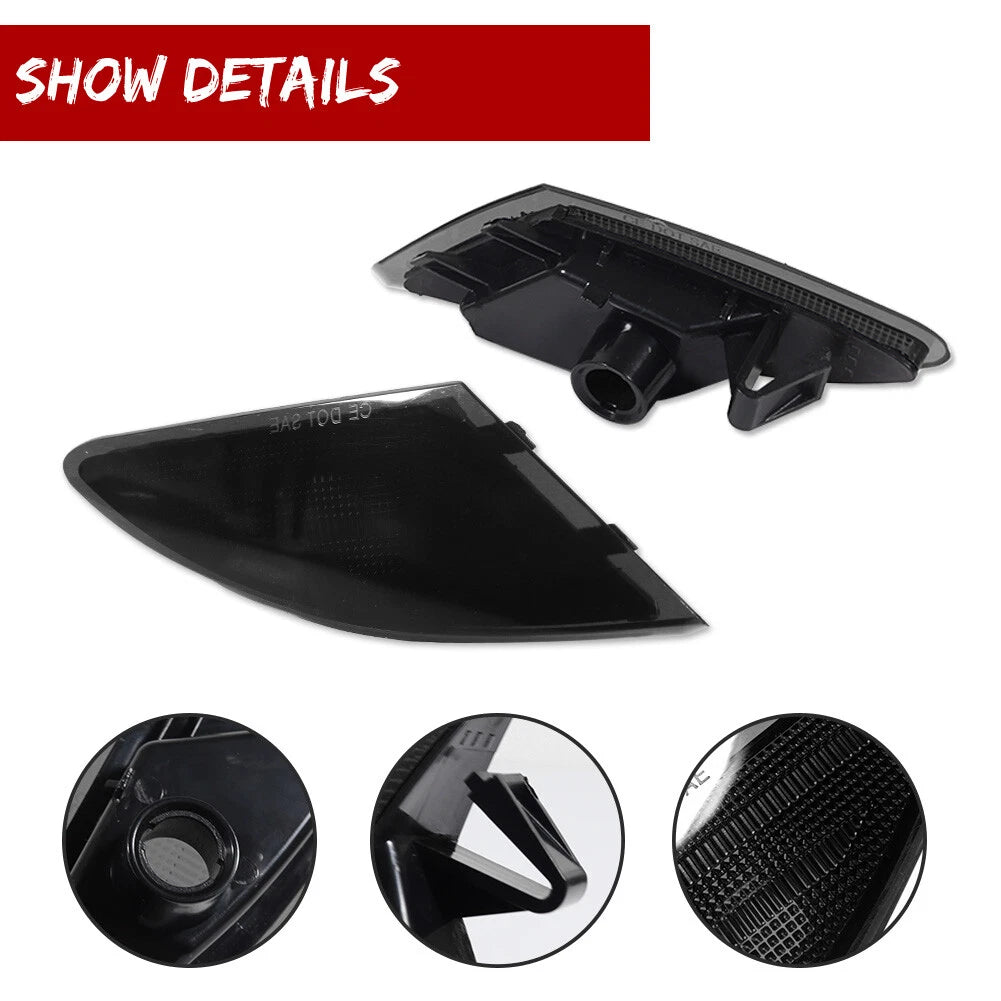 2X Smoked Lens Front Bumper Side Marker Lights for Benz W251 R-Class (2006–2010)