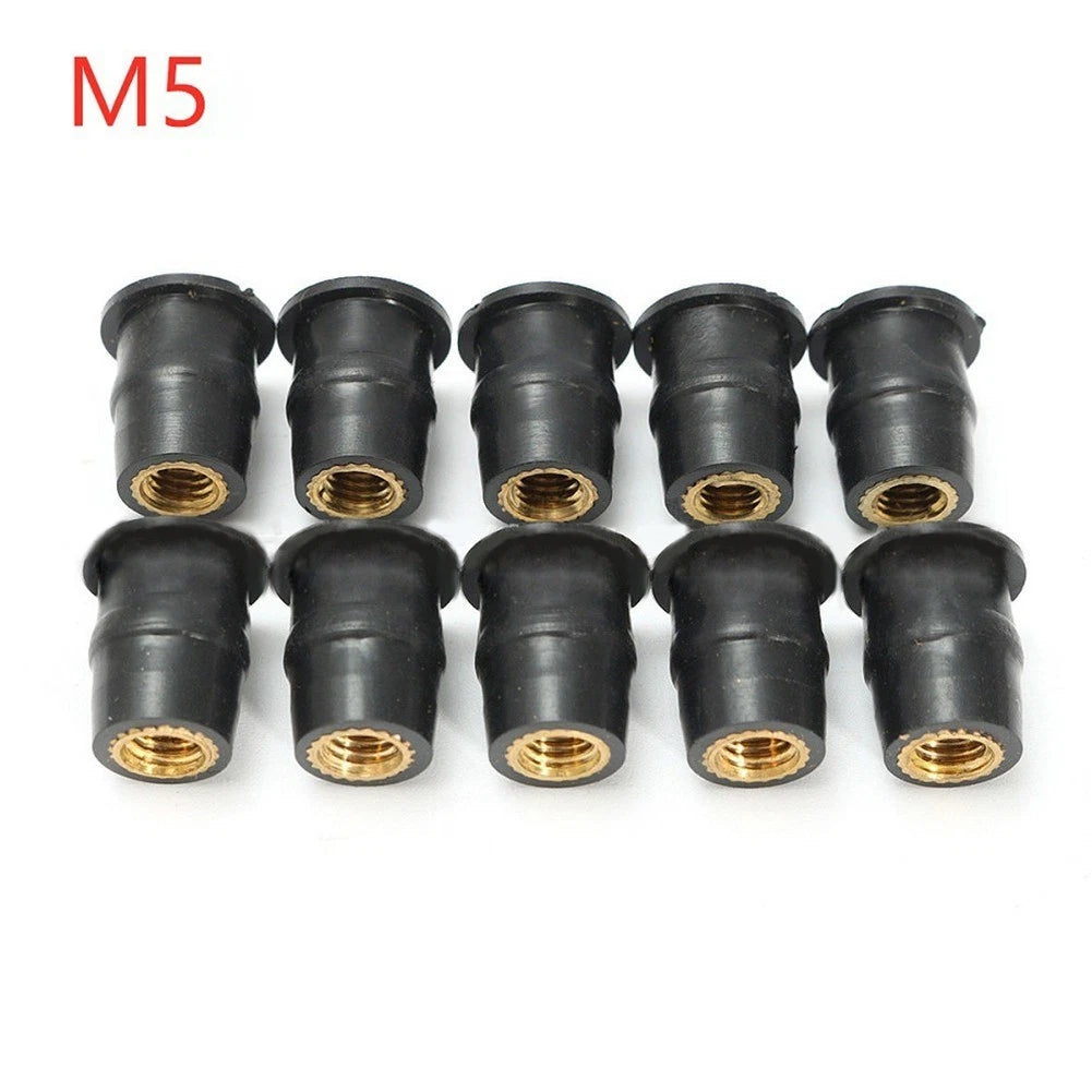 10 PCS Rubber Nuts for Motorcycle (M5)