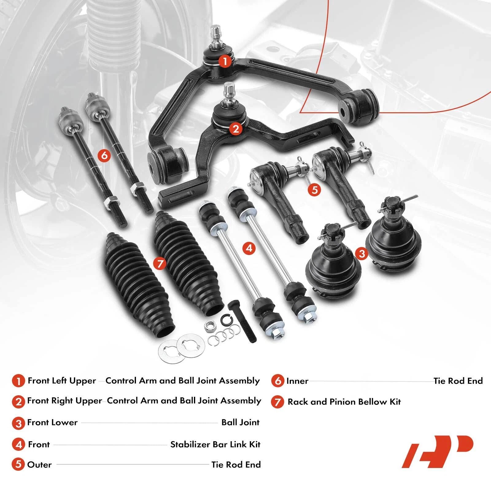 Set of 12 Front Control Arm Ball Joints for Ford Explorer