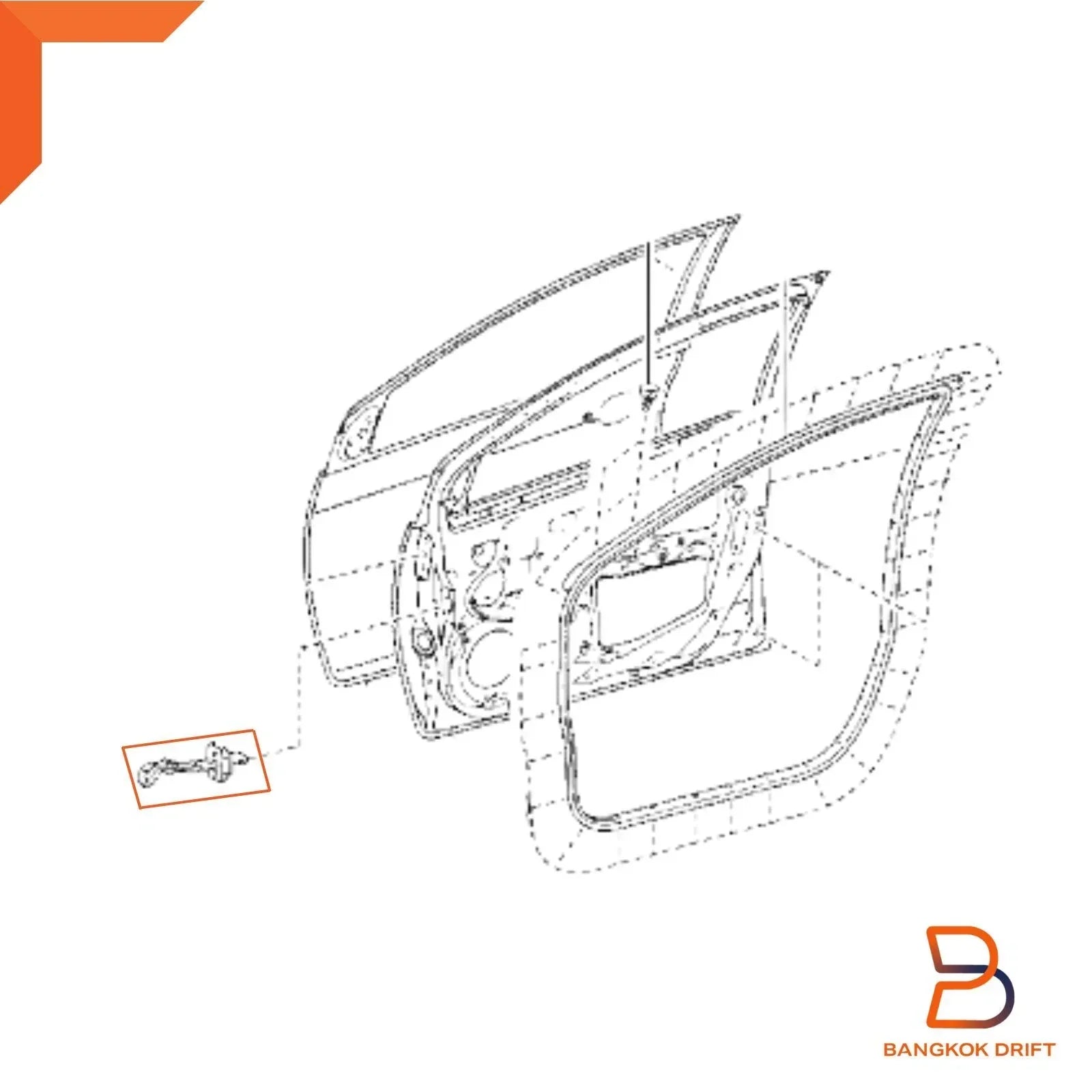 Front Door Check Strap Stop for Toyota Hilux LN167 LN147 KZN165 SR5 (97-05)