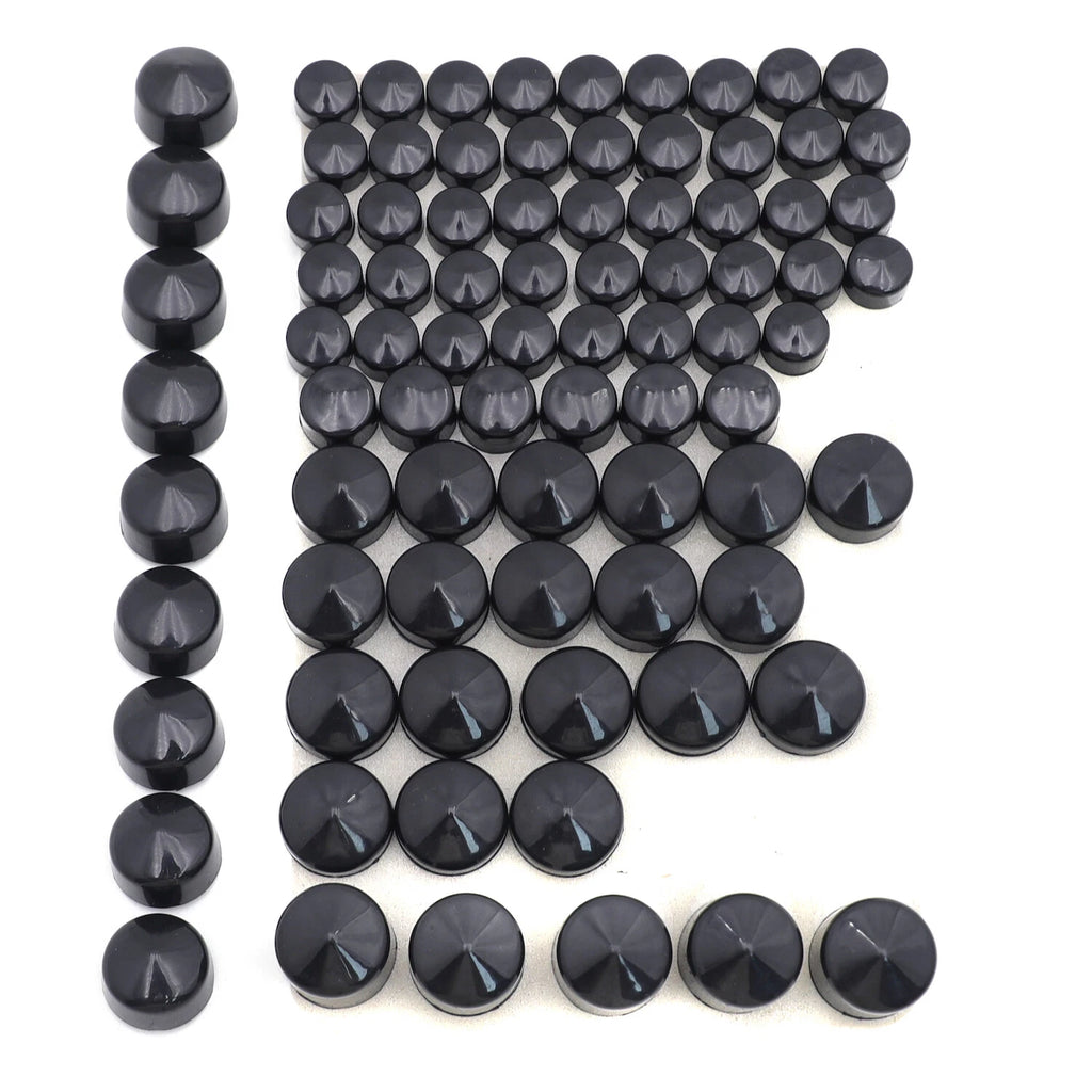 Set of 4 Black Bolt Toppers for Harley Road King Twin Cam FLH (1996–2006)