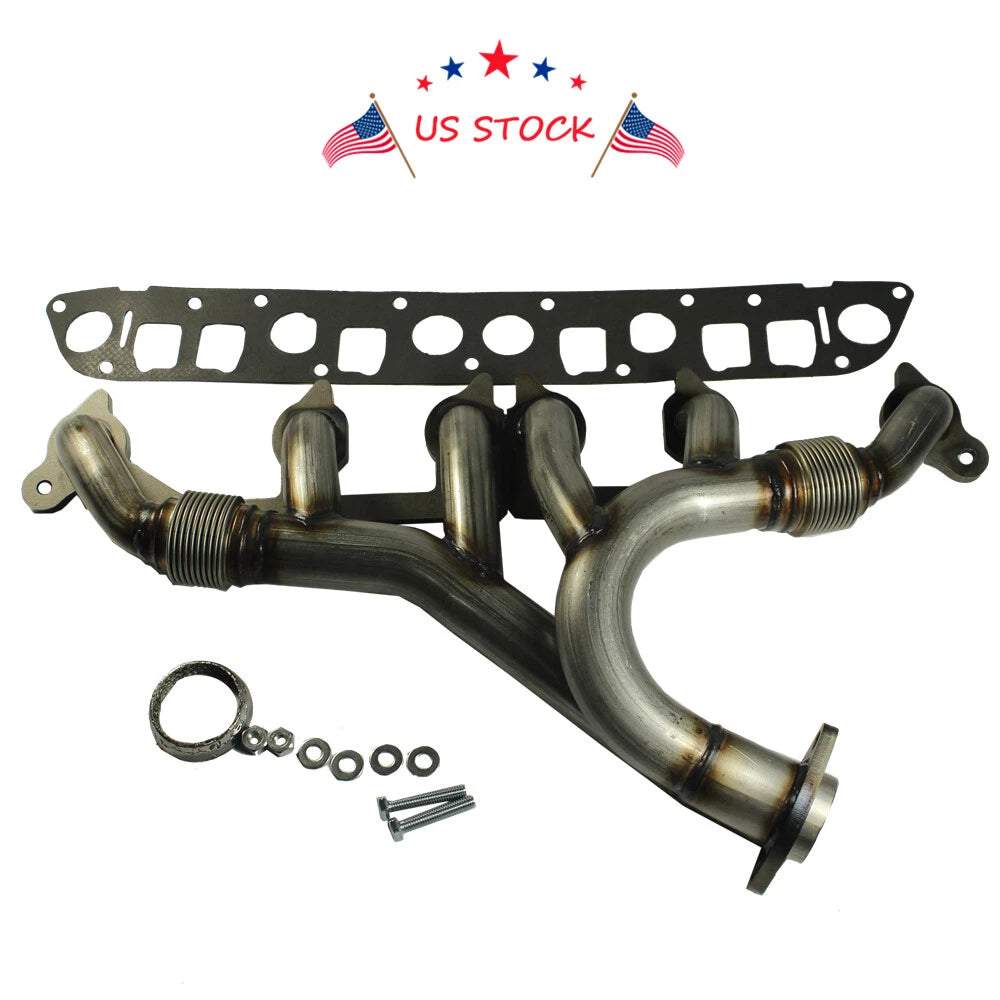 Stainless Steel Exhaust Manifold & Gasket Kit for Jeep Cherokee Wrangler (1997–2006)