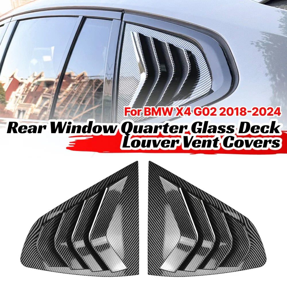 Rear Window Quarter Glass Duct Vent Covers for BMW X4 G02 (2018–2024)