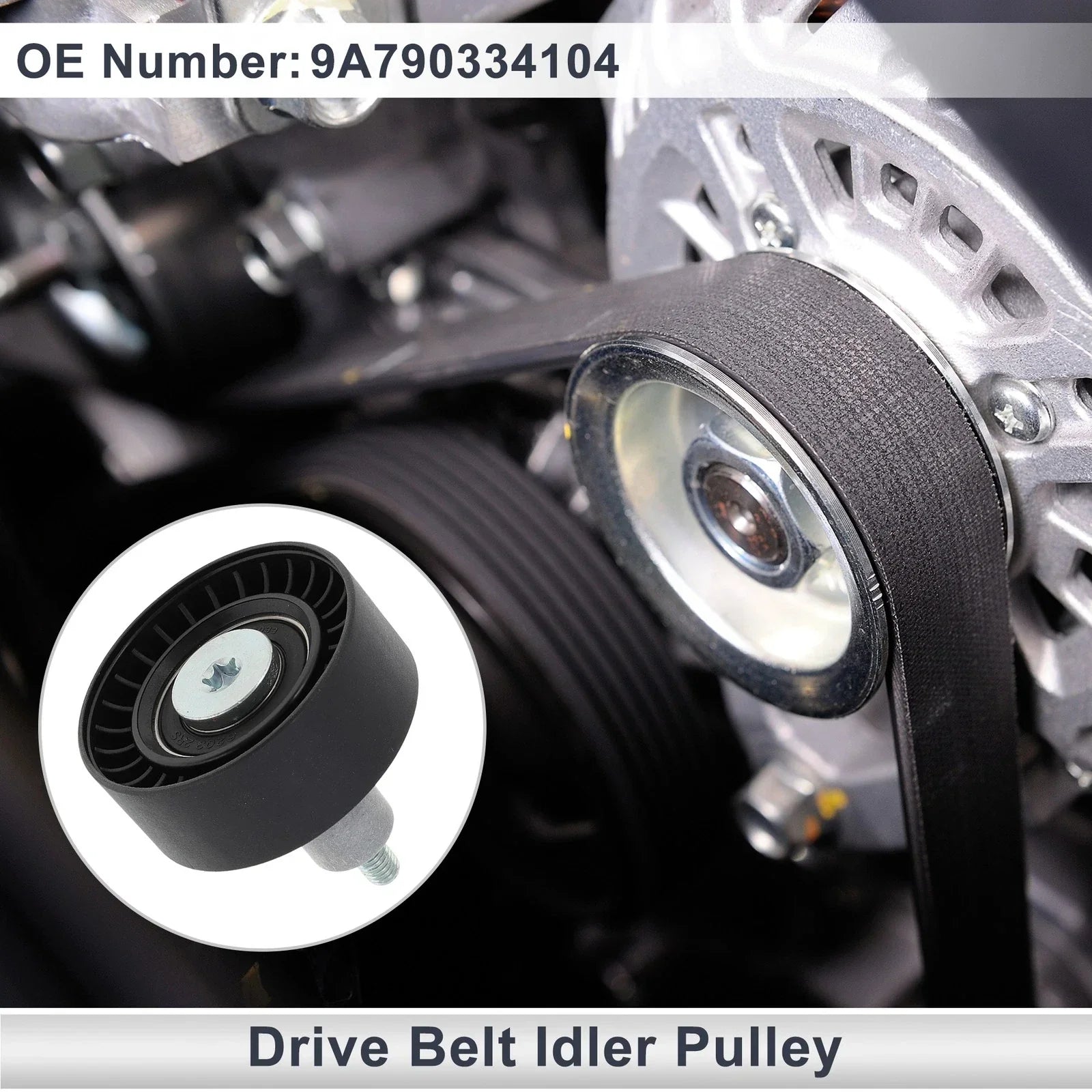 Drive Belt Idler Pulley for Porsche Cayenne (2020-2024) Black 1 x Piece