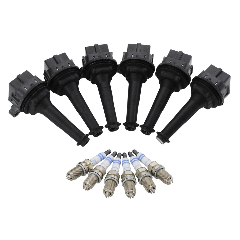 Set of 6 Ignition Coils & Platinum+4 Spark Plugs for BMW E46 E39, Toyota Camry, Jaguar XJ6