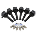 Set of 6 Ignition Coils & Platinum+4 Spark Plugs for BMW E46 E39, Toyota Camry, Jaguar XJ6