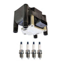Set of 4 Ignition Coils & U-Groove Spark Plugs for Golf Jetta Accent