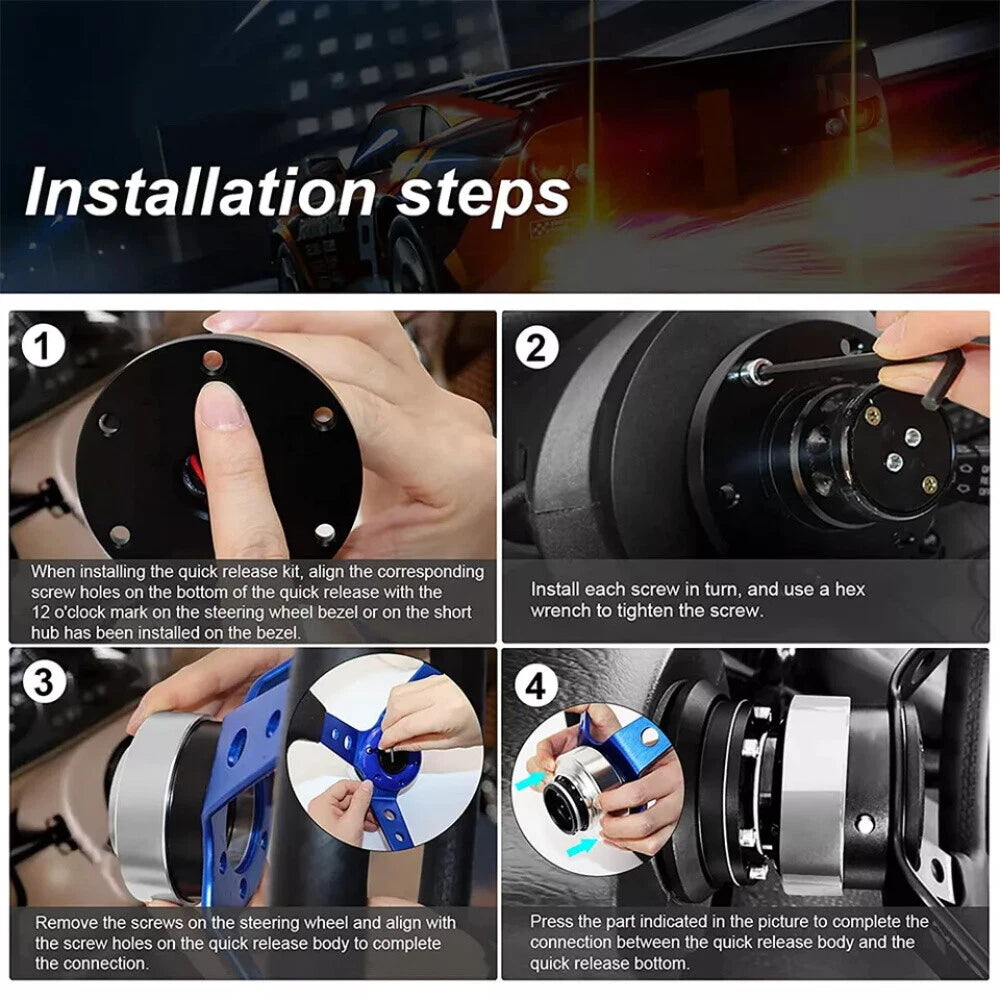 Steering Wheel Quick Release Hub Adapter for Universal Vehicles