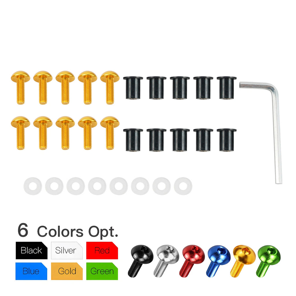 CNC Aluminum M5 Windshield Fasteners Bolts Kit for Suzuki GSXR600 SV650 (2006–2020)
