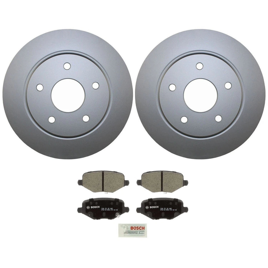 Rear Brake Kit Set of 4 Disc Rotors Bosch Ceramic Pads for Chrysler Dodge Ram