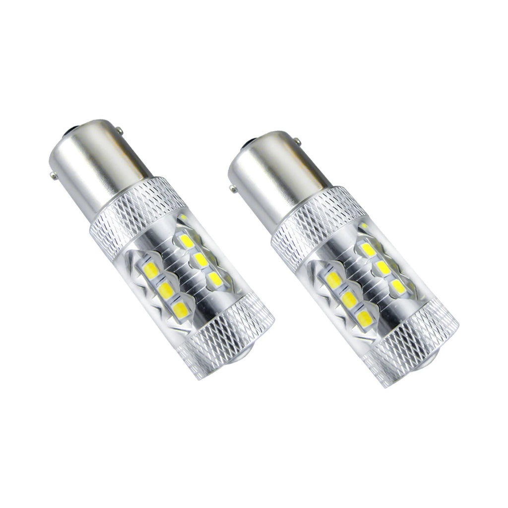 2x Red 80W 1156 BA15S LED Bulbs for Tail Turn Signal Backup (2018-2024)