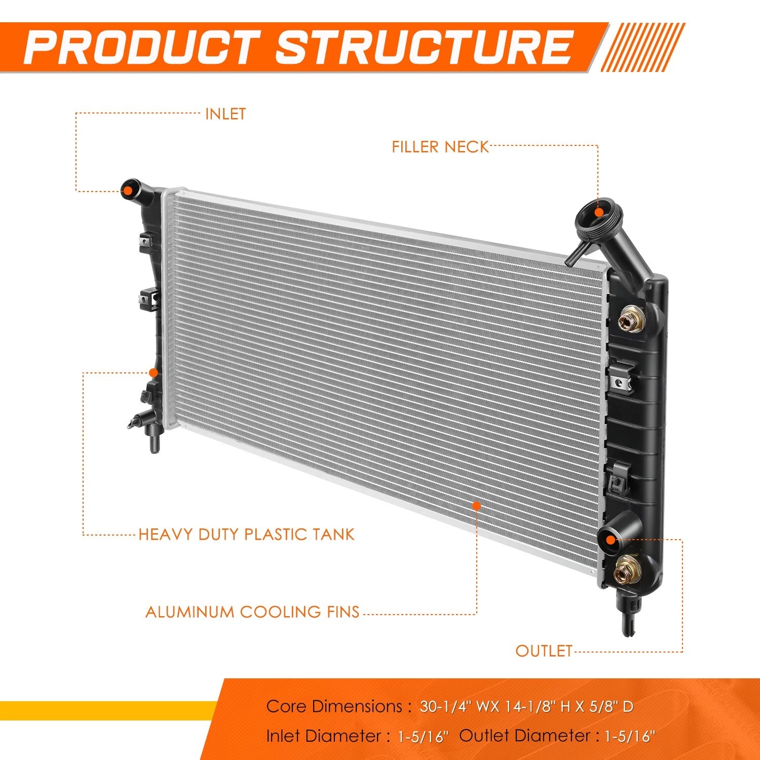 Aluminum Radiator for Chevy Impala/Buick Allure (2004–2009) DPI-2710