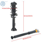 Set of 4 Complete Struts and Shock Absorbers for Mercedes E350 (2010-2014)