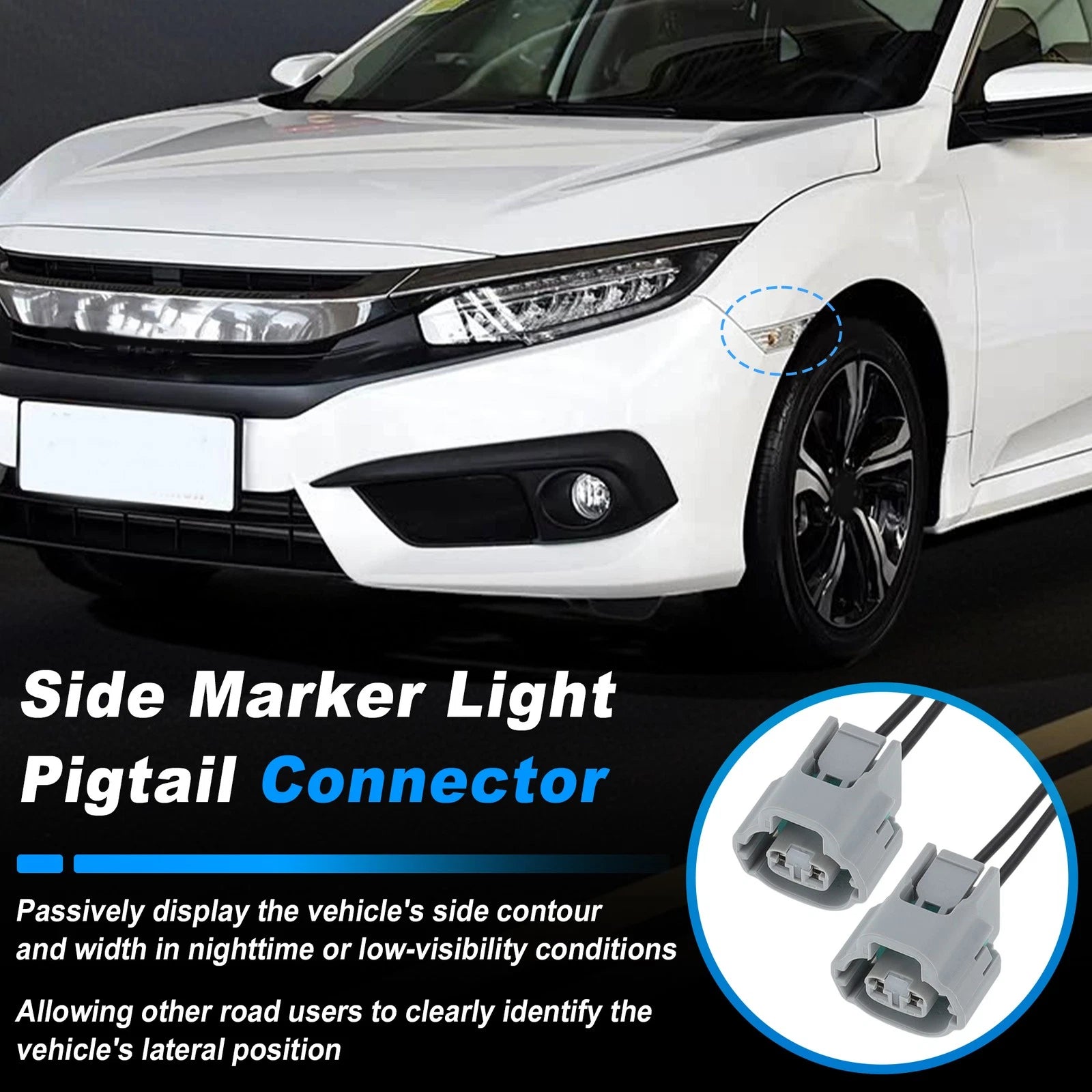 Side Marker Light Pigtail Connector for Honda Civic (2016–2021)