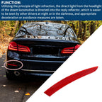 Bumper Reflector No. 63147318557 for BMW 535i GT (2014–2017) Red