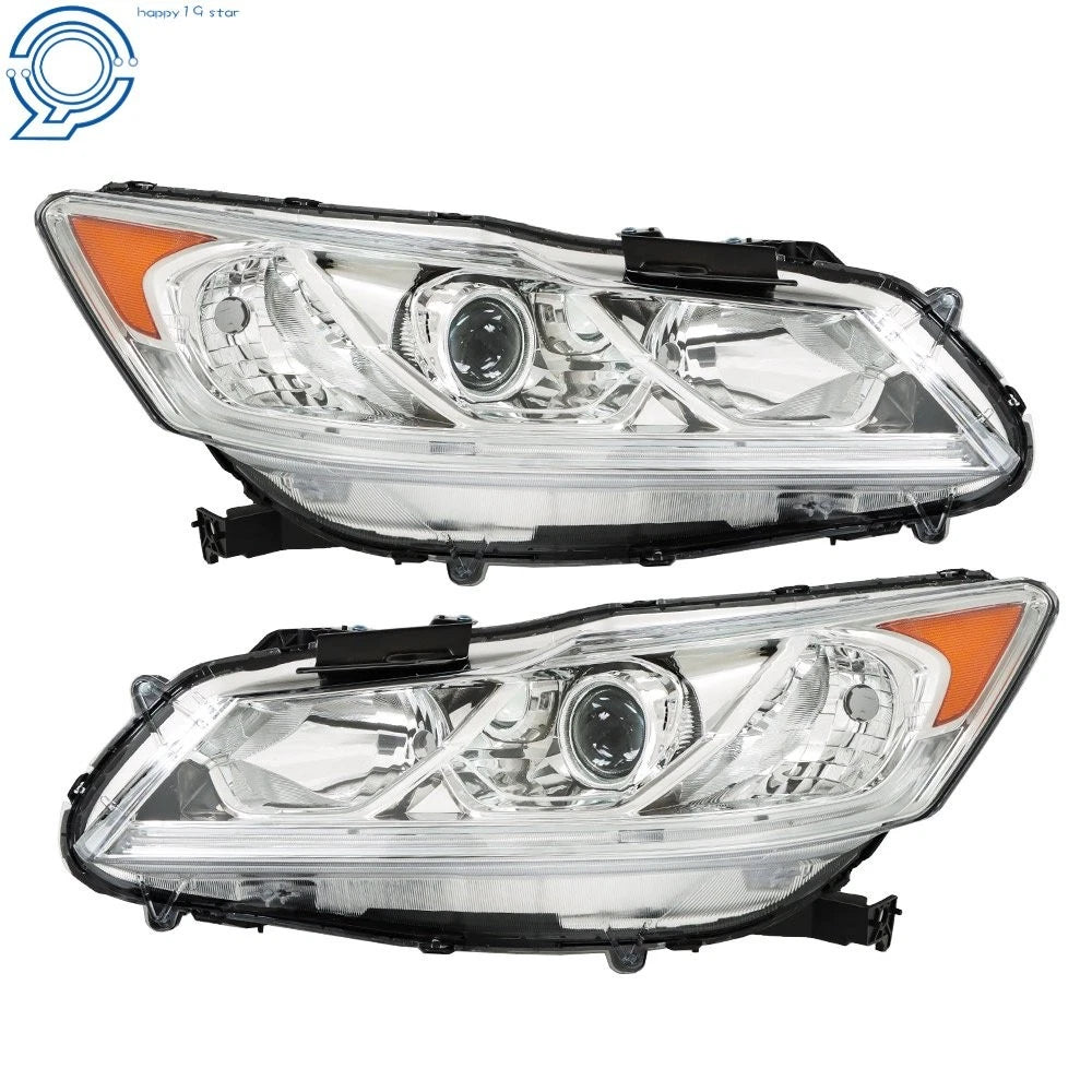 Set of 2 Halogen Headlights with DRL for Honda Accord Sedan (2016–2017)