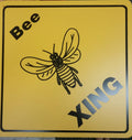Caution Bee Crossing Sign for XING Honey Hive (Plastic)