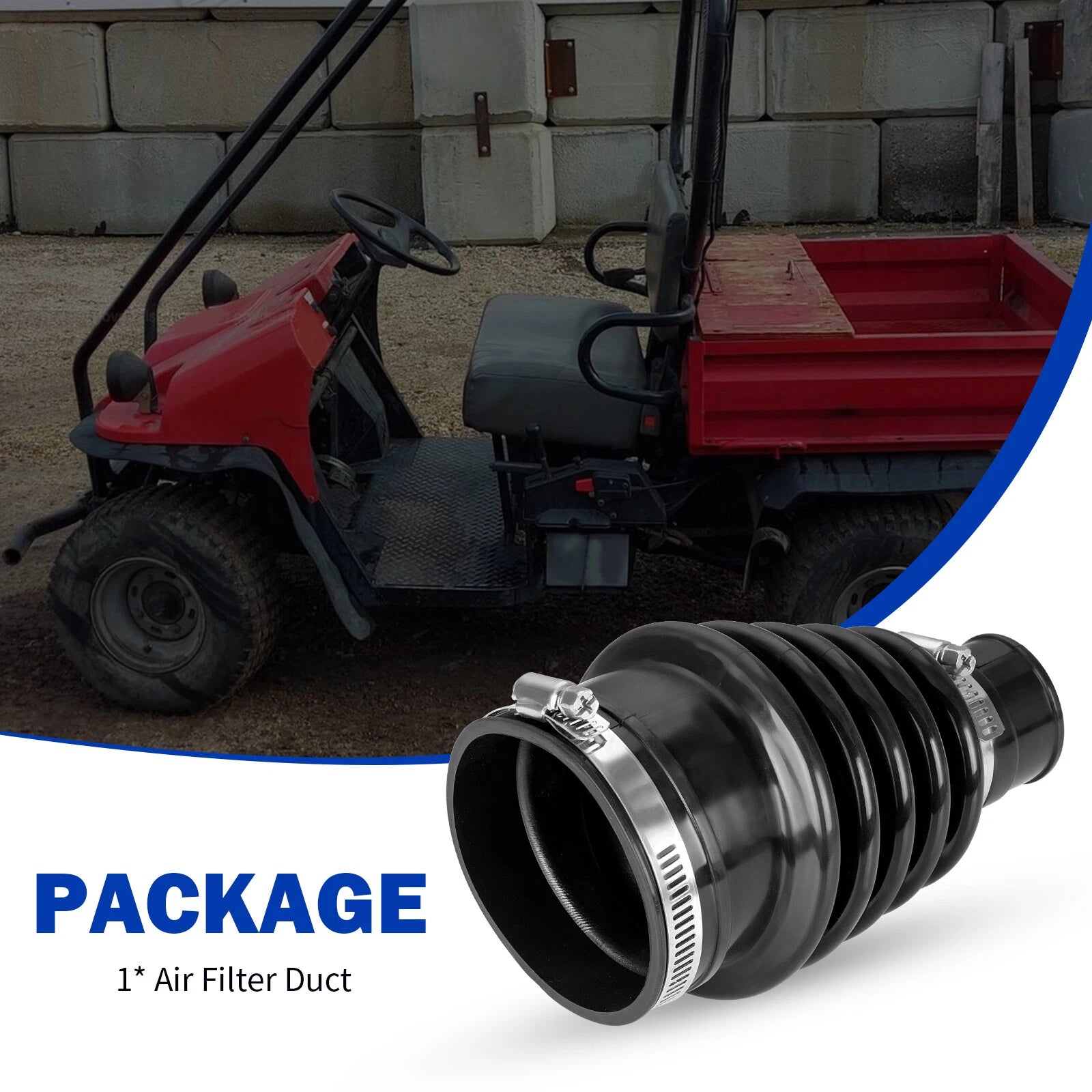 Air Filter Duct w/Clamp for Kawasaki KAF300 Mule 520 (2000–2001) / Mule 550 (1998–2004)