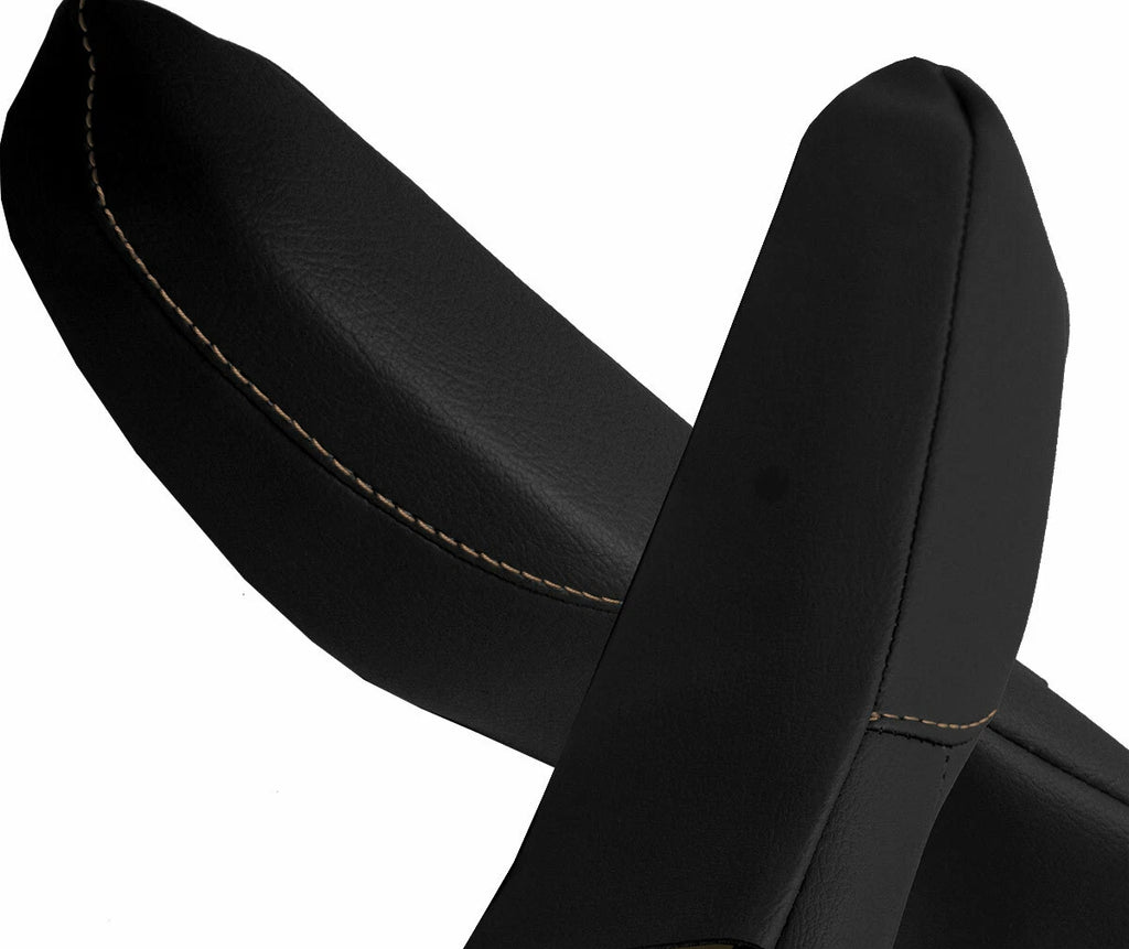 Front Seat Armrest Cover Leather for Honda Odyssey (2018–2020) Black Beige