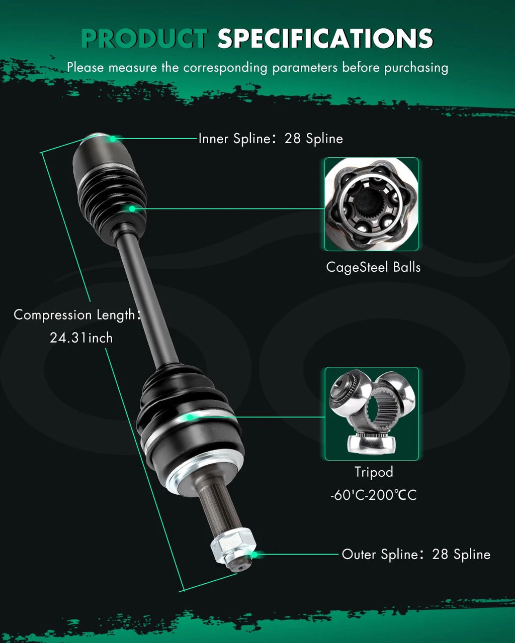 CV Axle for Honda Accord (2003–2007), CR-V (2002–2006), Acura TL (2004–2006)