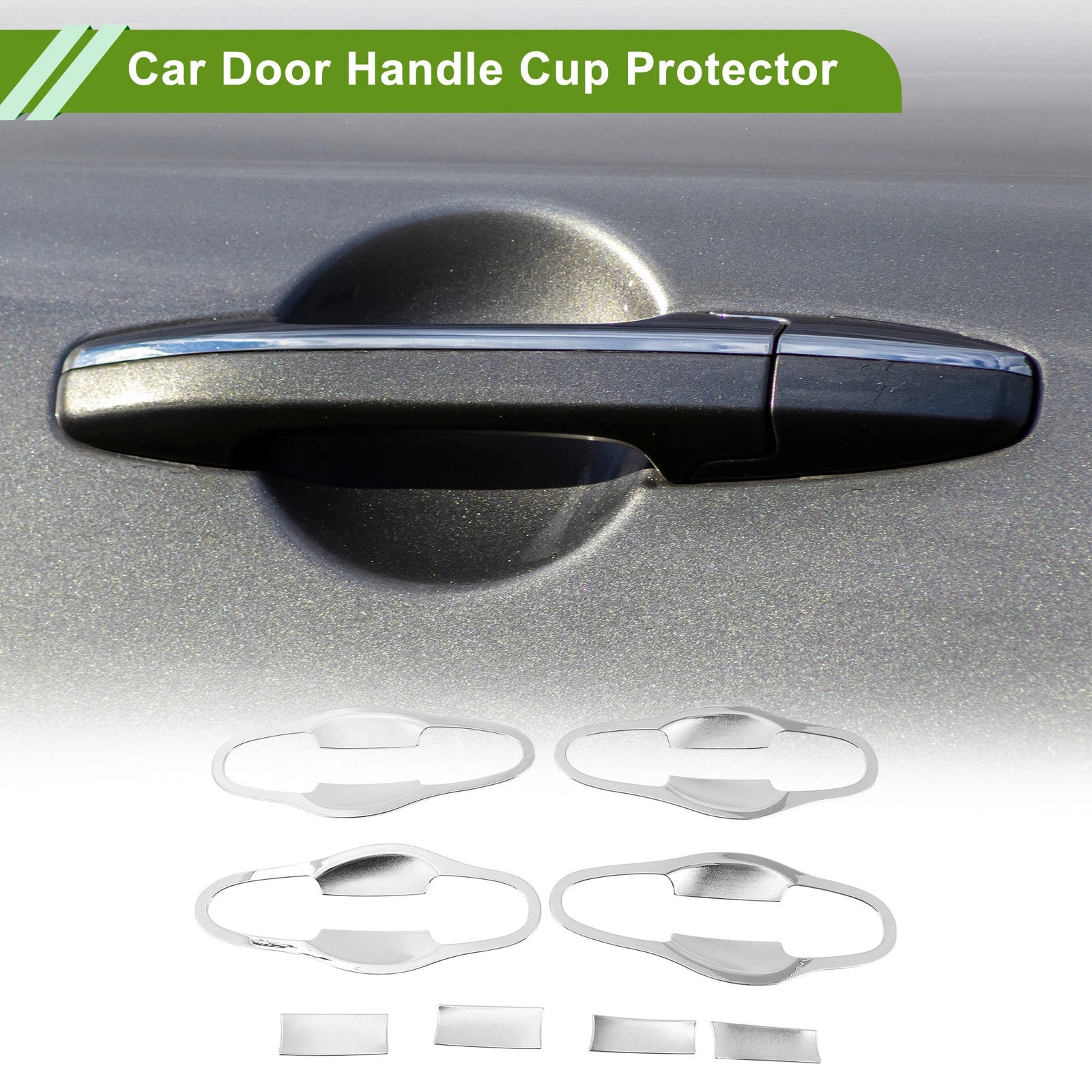 Set of 8 Chrome Door Handle Cup Protectors for Toyota RAV4 (2013–2018)