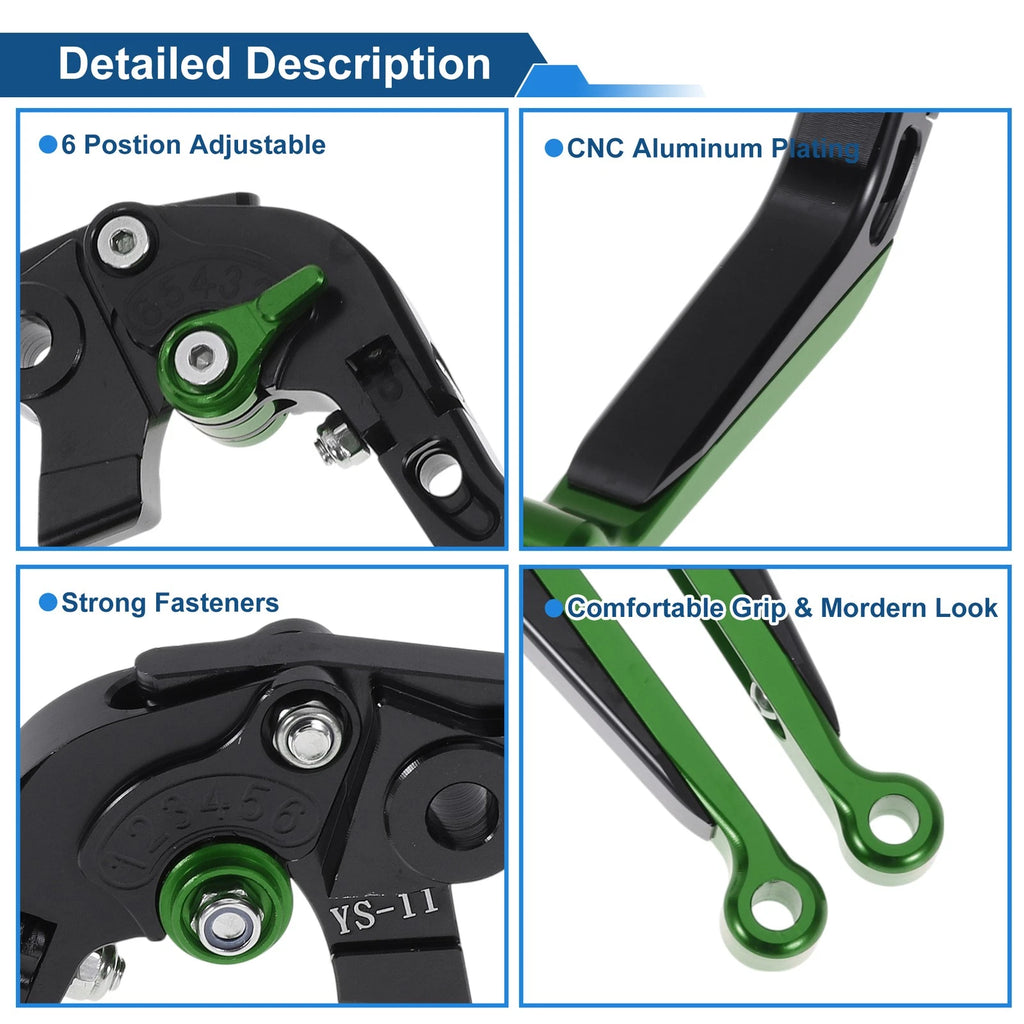 Adjustable Brake Clutch Levers for Honda X11 (1999–2002) Black Green
