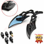 Black Rear View Mirrors for Harley Cruiser Bobber Chopper Dyna (8-10MM)