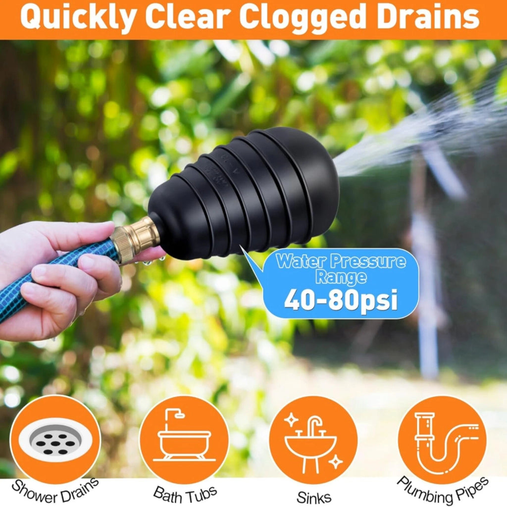 Drain Cleaning Bladder for Clogged Sewer Pipe Snake Garden Hose Tool