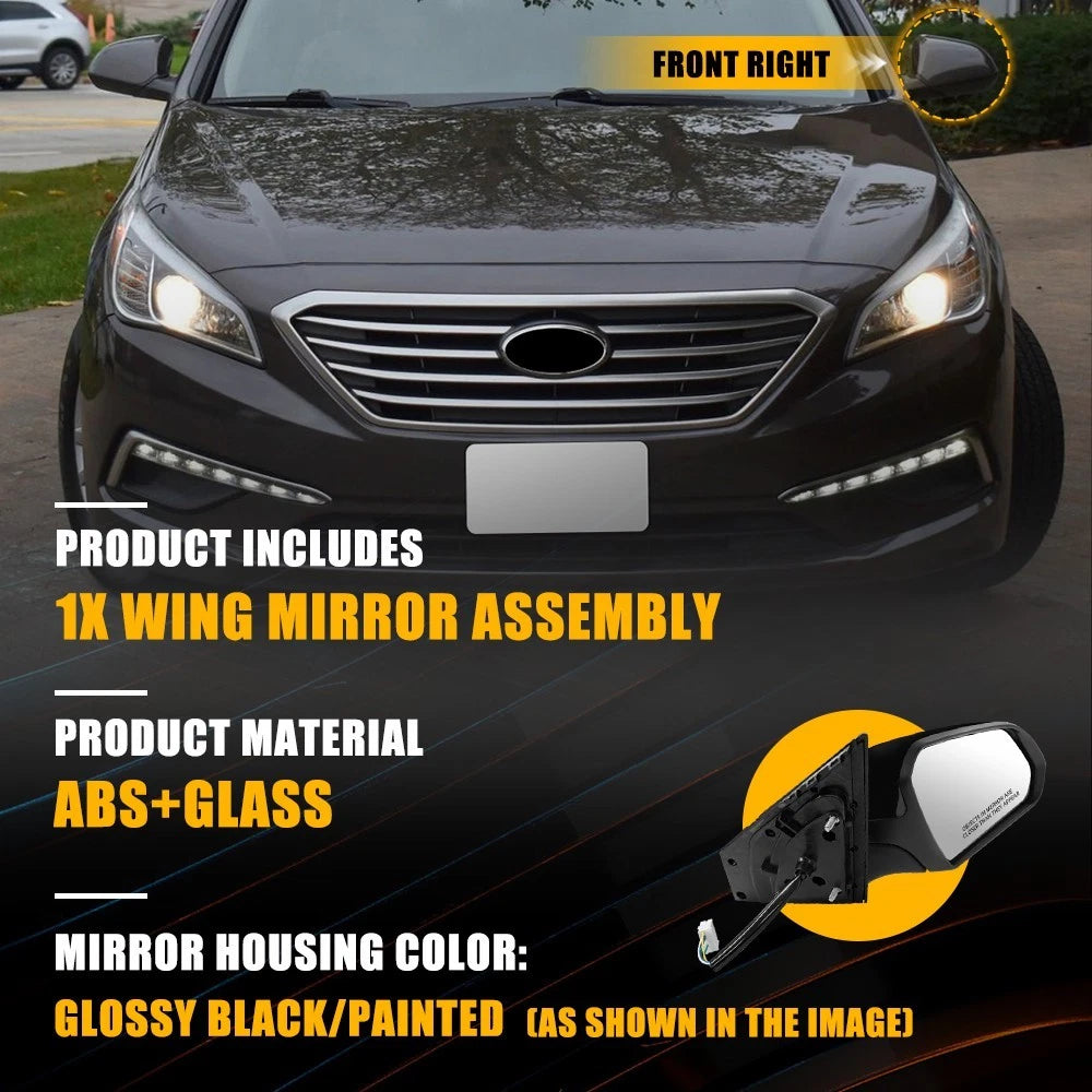 Passenger Side Heated Mirror for Hyundai Sonata (2015–2018)