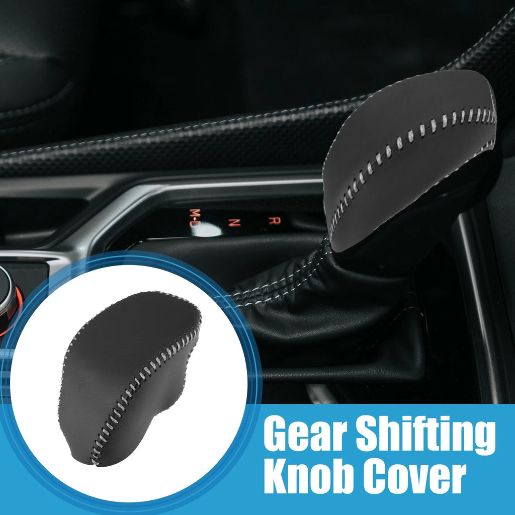 Gear Shifting Knob Cover for Toyota RAV4 (2019–2023) Black Gray Stitches