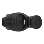 Black Driver Passenger Seat Red Stitching for Harley Touring CVO (2009-2023)