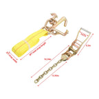 2X 2" Heavy Duty Chain Ratchet Straps - 3333lbs Working Load Limit