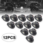 12PCS White 9W LED Engine Rock Light Kit for Jeep Truck SUV (Off-Road)
