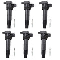 Set of 6 Ignition Coils & NGK Ruthenium Spark Plugs for Santa Fe XL, Sorento