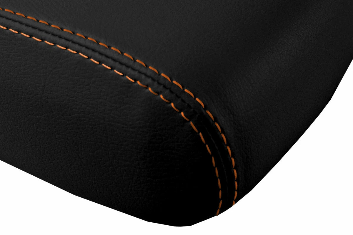 Leather Console Lid Armrest Cover for Dodge Charger (2008–2010) Orange Stitch